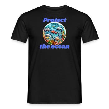 Protect the ocean - Men's T-Shirt - black - Front - AI Model Male 178 light (178cm)