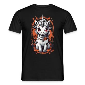 Geisterhaftes Vampir Einhorn - Halloween Design - Männer T-Shirt - Schwarz - Vorne - AI Model Male 178 light (178cm)
