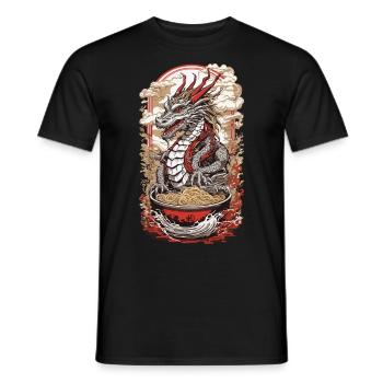 Aesthetic Ramen Drache Japan Wave Food Art Design - Männer T-Shirt - Schwarz - Vorne - AI Model Male 178 light (178cm)