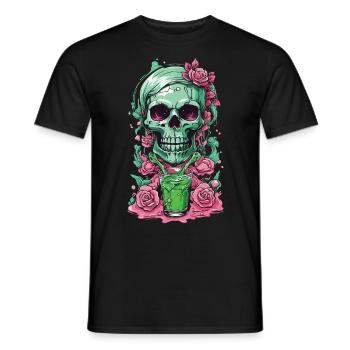 Gothic Weirdcore Rosen Skull Okkult Dia de Muertos - Männer T-Shirt - Schwarz - Vorne - AI Model Male 178 light (178cm)