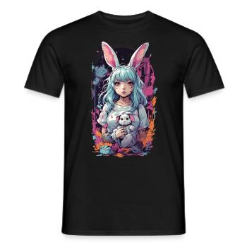 Kemonomimi Bunny Goth Anime Fille Cosplay - T-shirt homme - noir - Devant - AI Model Male 178 light (178cm)