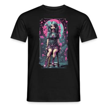 Gothic e-girl Anime Aesthetic Dark Magic - Men's T-Shirt - black - Front - AI Model Male 178 light (178cm)