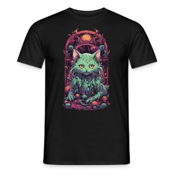 Underworld, Cat, Demon, Guardian, Halloween, Magic - Men's T-Shirt - black - Front - AI Model Male 178 light (178cm)