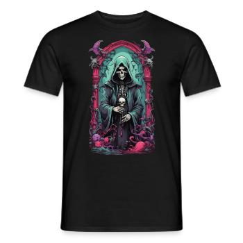 Grim Reaper squelette mage oeuvre gothique - T-shirt homme - noir - Devant - AI Model Male 178 light (178cm)
