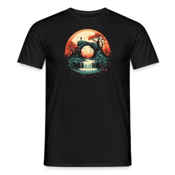 A beautiful landscape in a ball - Men's T-Shirt - black - Front - AI Model Male 178 light (178cm)