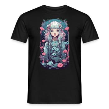 Pastel Goth Anime Sous-marin Gothique Fille - T-shirt homme - noir - Devant - AI Model Male 178 light (178cm)