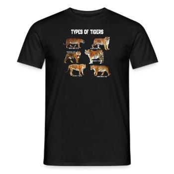 Arten von Tigern - Tiger Familienrassen - Männer T-Shirt - Schwarz - Vorne - AI Model Male 178 light (178cm)