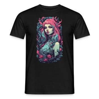 Gothic Pastel Aesthetic E-Girl Streetwear - Men's T-Shirt - black - Front - AI Model Male 178 light (178cm)