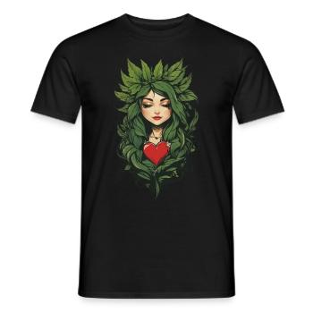 Herz Pflanzenliebe Tattoo Aesthetic Design - Männer T-Shirt - Schwarz - Vorne - AI Model Male 178 light (178cm)