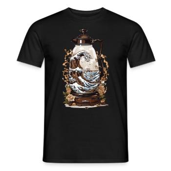 Japanese Coffee Wave Aesthetic Coffee Design - Men's T-Shirt - black - Front - AI Model Male 178 light (178cm)