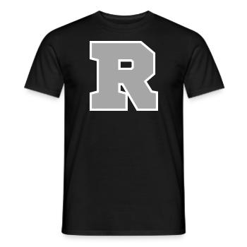 Lettre r sport - T-shirt homme - noir - Devant - AI Model Male 178 light (178cm)