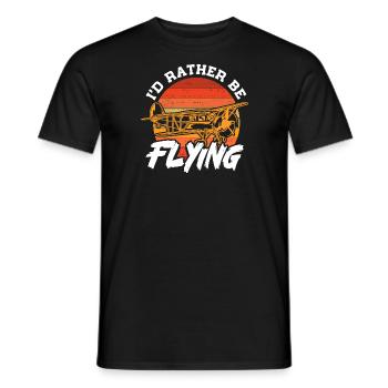 I'd rather be flying Pilot aviation - Men's T-Shirt - black - Front - AI Model Male 178 light (178cm)