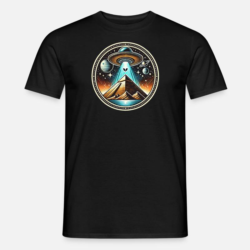 Ufo Alien Pyramiden Logo - Männer T-Shirt - Schwarz