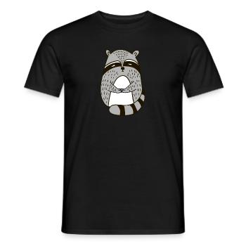 Illustration de raton laveur sucré - T-shirt homme - noir - Devant - AI Model Male 178 light (178cm)