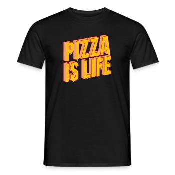 Pizza Is Life - Männer T-Shirt - Schwarz - Vorne - AI Model Male 178 light (178cm)