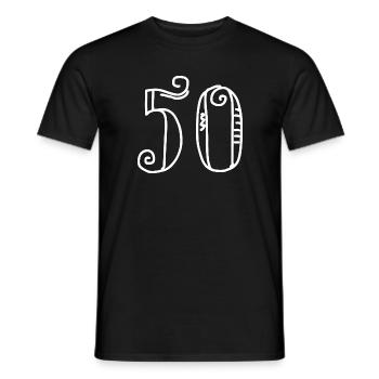 50 anniversaire anniversaire anniversaire anniversaire cadeau anniversaire - T-shirt homme - noir - Devant - AI Model Male 178 light (178cm)