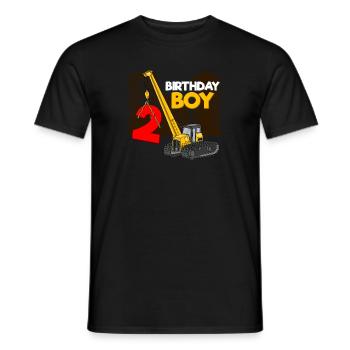 Anniversaire des garçons 2ème anniversaire. - T-shirt homme - noir - Devant - AI Model Male 178 light (178cm)