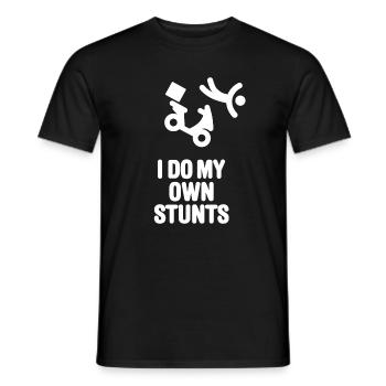 Pizza service Pizza delivery machine roller I do my own stunts - Men's T-Shirt - black - Front - AI Model Male 178 light (178cm)