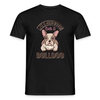 Une vie meilleure avec un bouledogue - T-shirt homme - noir - Devant - AI Model Male 178 light (178cm)