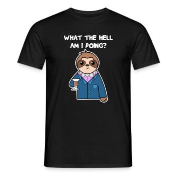Animal Sloth Relax Jungle Dweller Statement - Men's T-Shirt - black - Front - AI Model Male 178 light (178cm)
