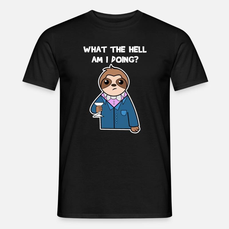 Tier Faultier Relax Urwaldbewohner Statement - Männer T-Shirt - Schwarz