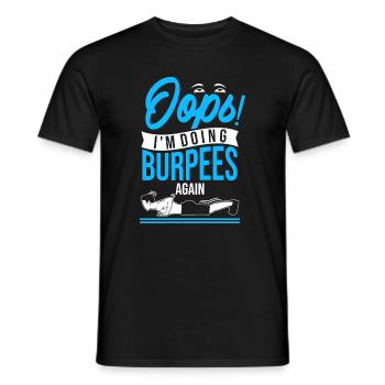 Oups ! Je recommence à faire des burpees - T-shirt homme - noir - Devant - AI Model Male 178 light (178cm)