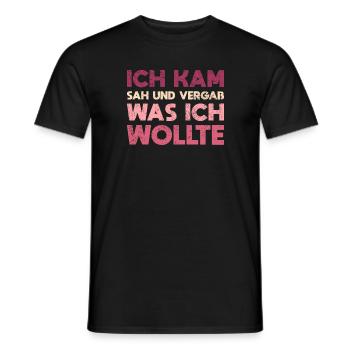 Ich Kam, Sah Und Vergaß, Was Ich Wollte - Männer T-Shirt - Schwarz - Vorne - AI Model Male 178 light (178cm)