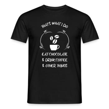 Café, expresso, café et chocolat - T-shirt homme - noir - Devant - AI Model Male 178 light (178cm)