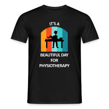 Physiotherapist Humorous Gift Saying Funny - Men's T-Shirt - black - Front - AI Model Male 178 light (178cm)