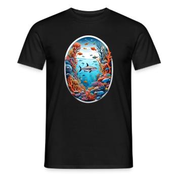 Marine Animals-Fish - Men's T-Shirt - black - Front - AI Model Male 178 light (178cm)