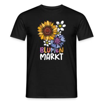 Flower Market Sunflower Meadow Flowers Symbol Team - Men's T-Shirt - black - Front - AI Model Male 178 light (178cm)