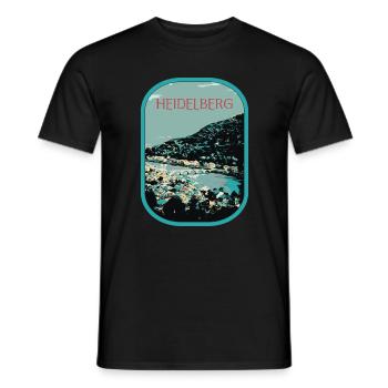 Heidelberg: Mesmerizing View of the Neckar - Men's T-Shirt - black - Front - AI Model Male 178 light (178cm)