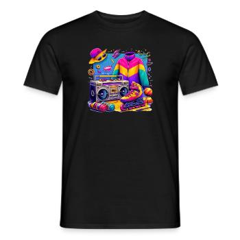 La nostalgie rétro des années 90 - T-shirt homme - noir - Devant - AI Model Male 178 light (178cm)