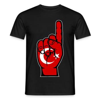 Drapeau de la Turquie numéro 1 - T-shirt homme - noir - Devant - AI Model Male 178 light (178cm)
