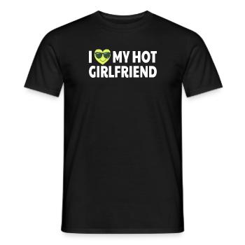 I Love My Girlfriend Green Heart Sunglasses - Men's T-Shirt - black - Front - AI Model Male 178 light (178cm)