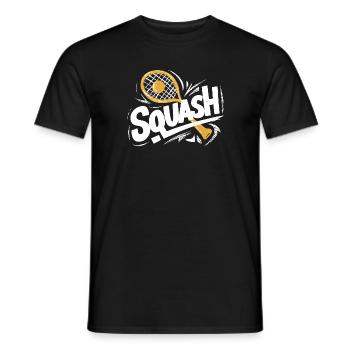 Squash-Hit Schläger Ball Court Fan Shirt - Männer T-Shirt - Schwarz - Vorne - AI Model Male 178 light (178cm)