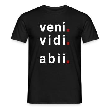 veni vidi abii Je suis venu, j’ai vu, je suis allé. - T-shirt homme - noir - Devant - AI Model Male 178 light (178cm)