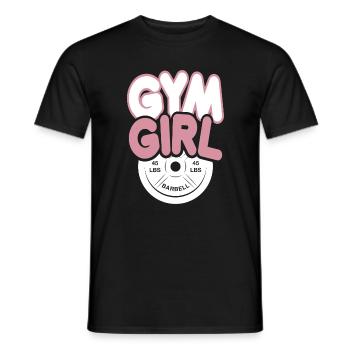 Gym Mädchen Langhantel Power Pink - Männer T-Shirt - Schwarz - Vorne - AI Model Male 178 light (178cm)