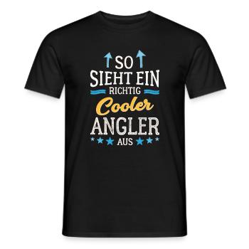 So sieht ein richtig cooler Angler aus Fischer - Männer T-Shirt - Schwarz - Vorne - AI Model Male 178 light (178cm)