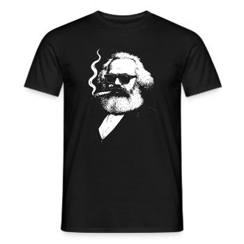Karl Marx audacieux avec une illustration de cigarette - T-shirt homme - noir - Devant - AI Model Male 178 light (178cm)