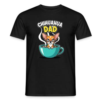 Chihuahua Dad Kaffee lustiges Motiv Hundebesitzer - Männer T-Shirt - Schwarz - Vorne - AI Model Male 178 light (178cm)