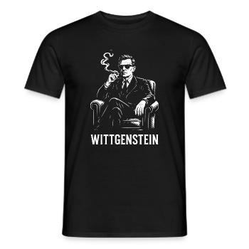 Wittgenstein philosopher Silhouette Smoking - Men's T-Shirt - black - Front - AI Model Male 178 light (178cm)