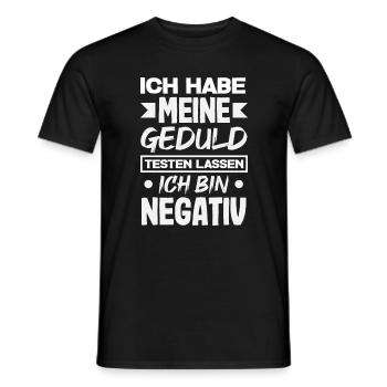 Patience tested – I'm negative - Men's T-Shirt - black - Front - AI Model Male 178 light (178cm)