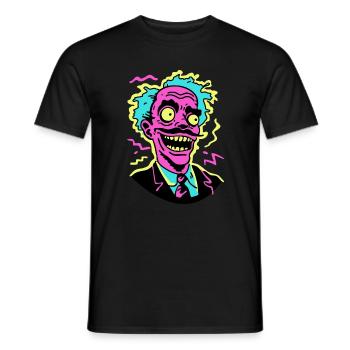 Neon Schreiende Pop Art Porträt - Männer T-Shirt - Schwarz - Vorne - AI Model Male 178 light (178cm)