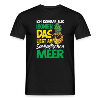 Vengo dalle ironie – Mare sarcastico - T-shirt uomo - nero - Fronte - AI Model Male 178 light (178cm)