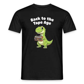 Dino Retro Tape Era - Men's T-Shirt - black - Front - AI Model Male 178 light (178cm)