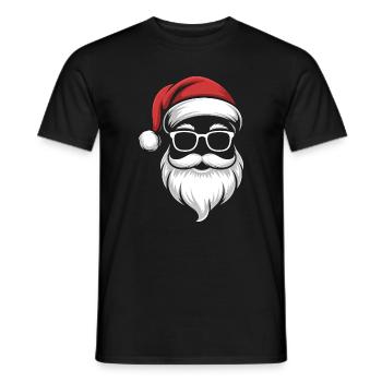 Santa with sunglasses and cap - Men's T-Shirt - black - Front - AI Model Male 178 light (178cm)