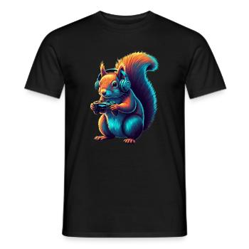 Jeux vidéo d’animaux avec des jeux d’écureuils drôles - T-shirt homme - noir - Devant - AI Model Male 178 light (178cm)