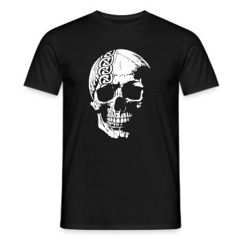 Skull with Celtic knot - Men's T-Shirt - black - Front - AI Model Male 178 light (178cm)