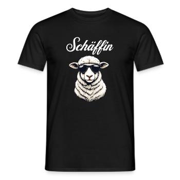 Schäffin – Die lässige Chefin im Wolle-Look - Men's T-Shirt - black - Front - AI Model Male 178 light (178cm)